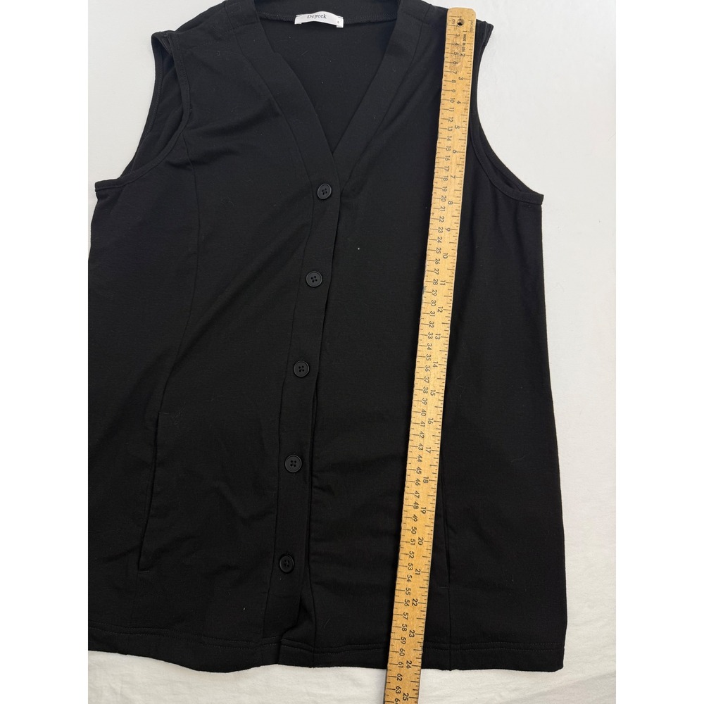 (2) Deyeek Women Post Surgical Recovery Top Black Drain Pockets Small Sleeveless - Picture 8 of 10